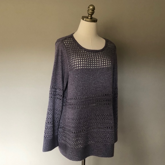 Pullover Chico's Extra Large  Purple Long Sleeves - Picture 1 of 7